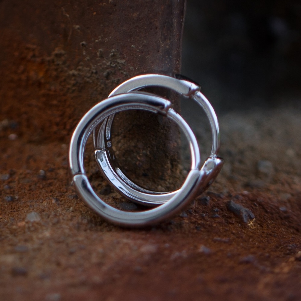 Men's 925 Sterling Silver Hoop Earrings